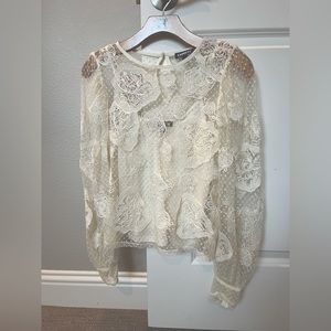 Express XS white/cream lace blouse with cami